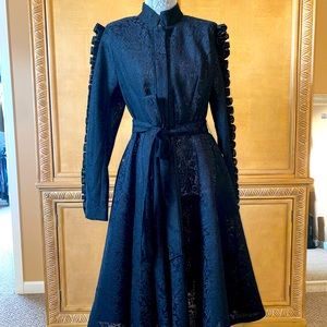 CQ by CQ Lace, Ruffle Sleeve, Sheer Black Dress/Jacket Size Large, NWOT
